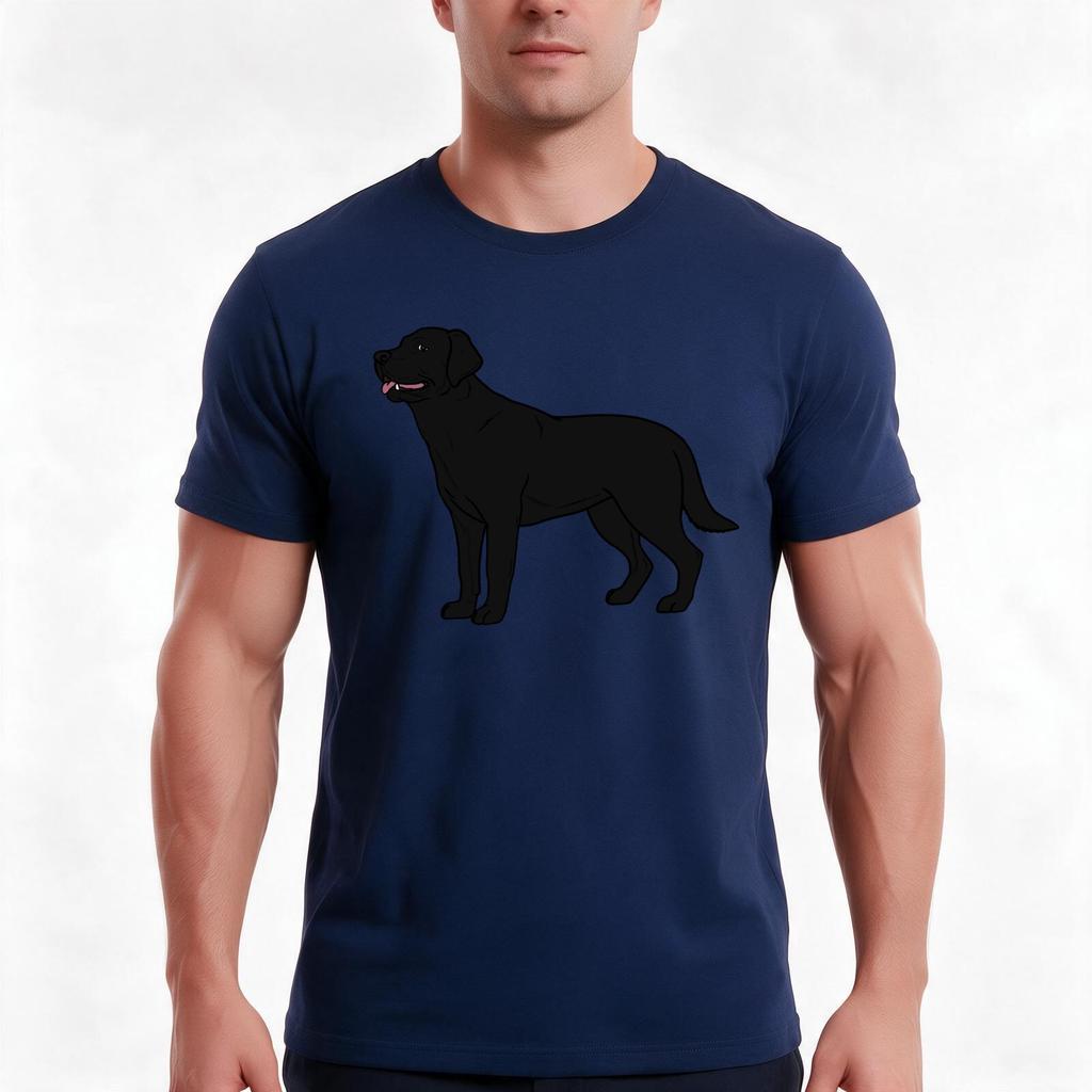 Black Lab Tshirt Summer Casual Cotton Tee Oversized Streetwear Tops Vintage Graphic Print Loose Fit Short Sleeve