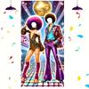70s Disco Dance Party Photo Booth Backdrop - Retro Theme Hollow-Out Banner with Vibrant Neon Lights & Disco Ball for Birthday,