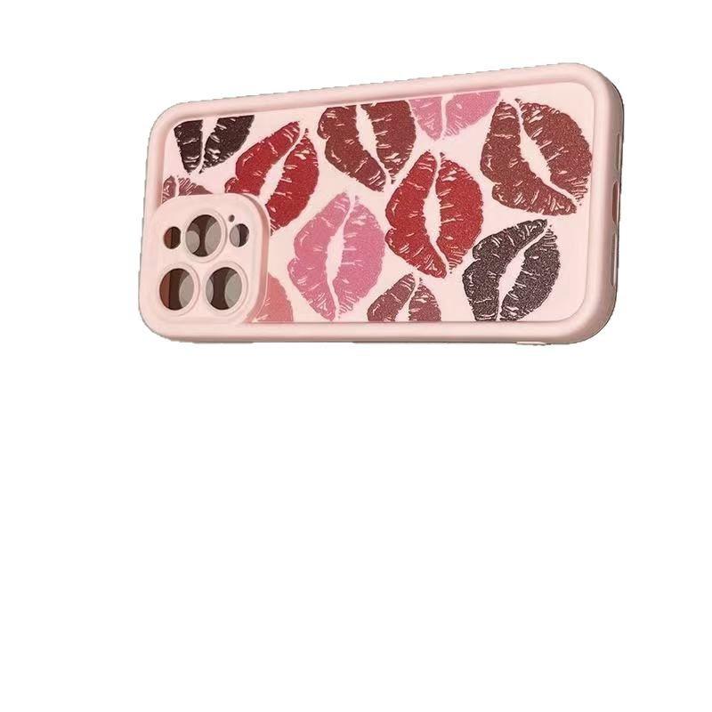 Red Lip Print Cross-Compatible Phone Case for iPhone 17 Pro, 16, 15/14, 13 Pro Max, New 12