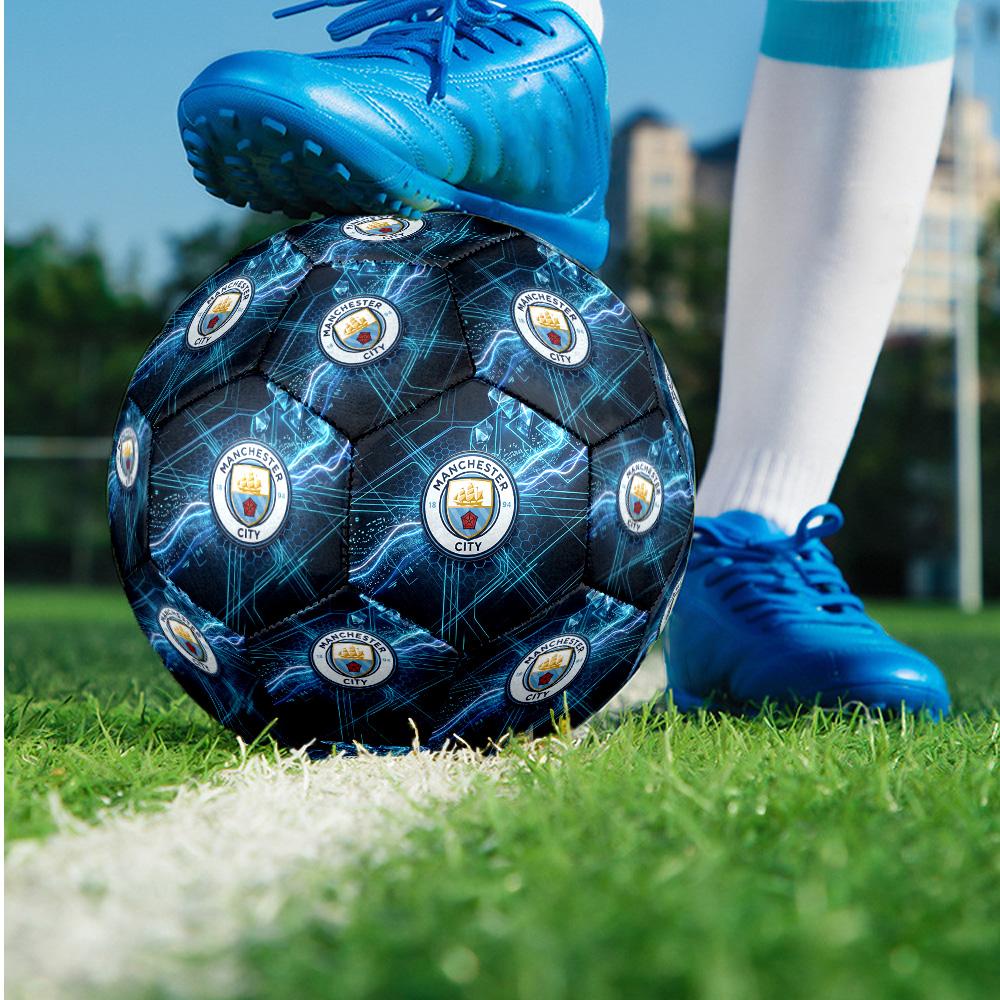 Fotbalový míč s tématem Manchester City Velikost 5 Míč na fotbal Měkký na dotek Profesionální tréninkový fotbalový míč pro venkovní sporty