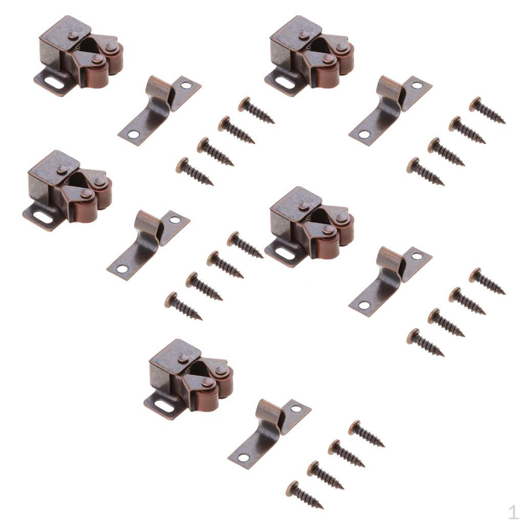 

5 Set Cabinet Cupboard Furniture Door Catch Stopper Roller Latch