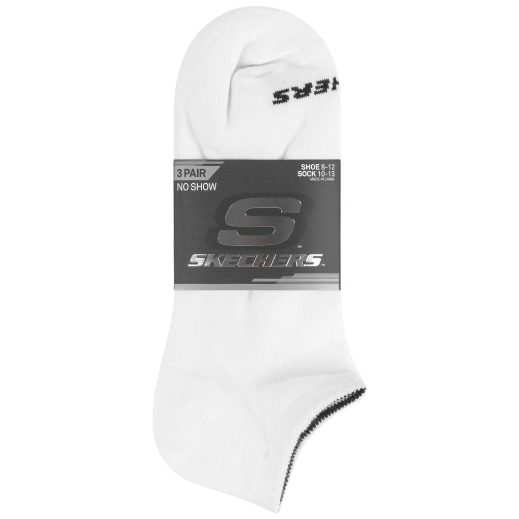 Skechers 3pk Unisex Non Terry No Show, Unisex white Socks