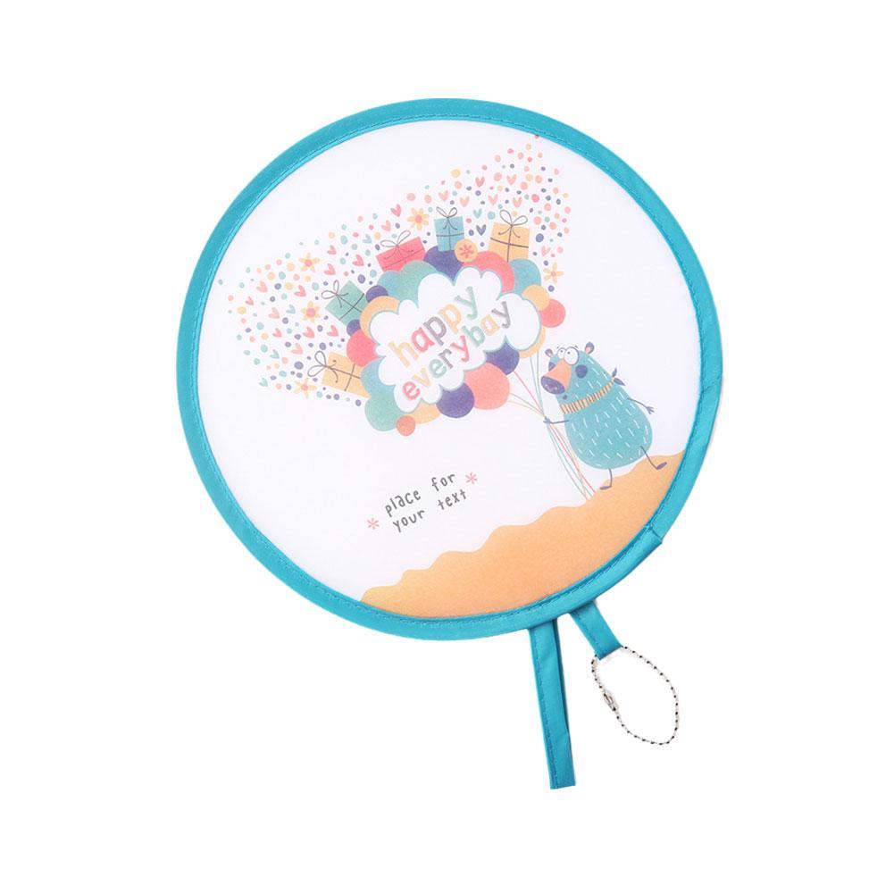 Lightweight Folding Fan Handheld Mini Fan Portable Cartoon Fun Designs Round Fan Small Foldable Fan Summer Cooling Travel Gift
