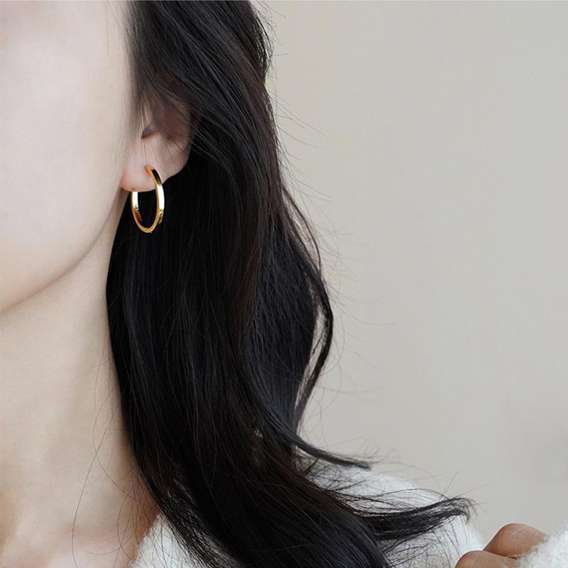 2025 Niche Design Feminine French Hoop Earrings - Plain Studs & Ear Clips