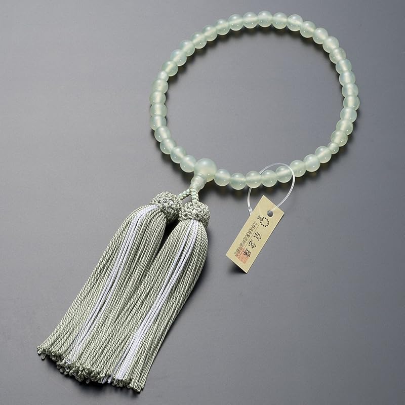 Buddhist Altar Shop Takita Store Kyoto Prayer Beads Prayer Beads for Women Green Onyx 7mm Ball Pure Silk Tassel with Head Comes with Beads Bag Prayer