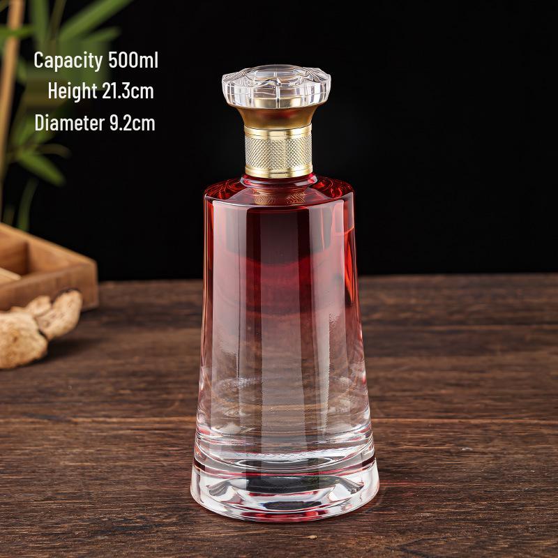 500ml Original Pulp Glass Baijiu Bottle Set - Thickened, Sealed, Empty for Collection
