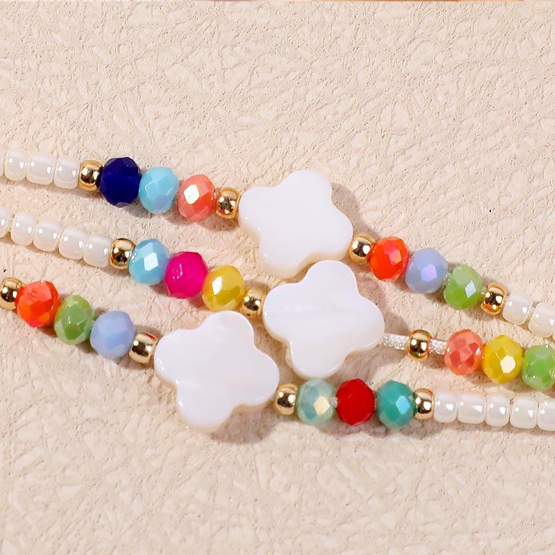 

Exquisite Four-Leaf Clover & Pearl Beaded Bracelet