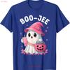 Boo Jee Boujee Pink Ghost Halloween October Vibes T Shirt Vintage Streetwear Comfortable Stretched Soft Slightly