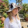 Breathable Foldable Sunshade Hat UV Protection Drawstring Large Brimmed Fisherman Hat Linen Cloth Adjustable Wide Brim Sun Cap