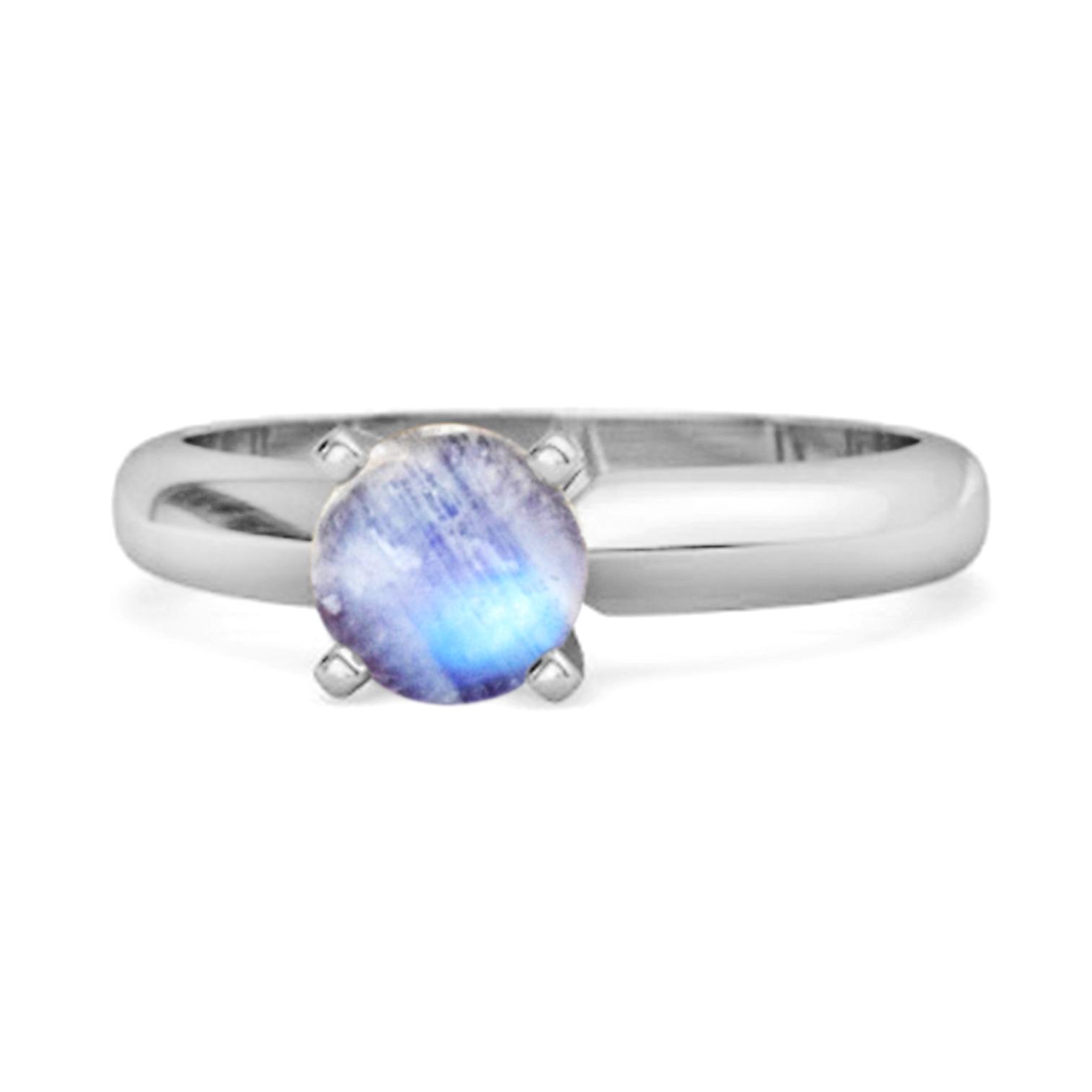 

Solitaire 0.25 Cts Brilliant Cut Moonstone 925 Silver Promise Ring 11 біле золото кольору