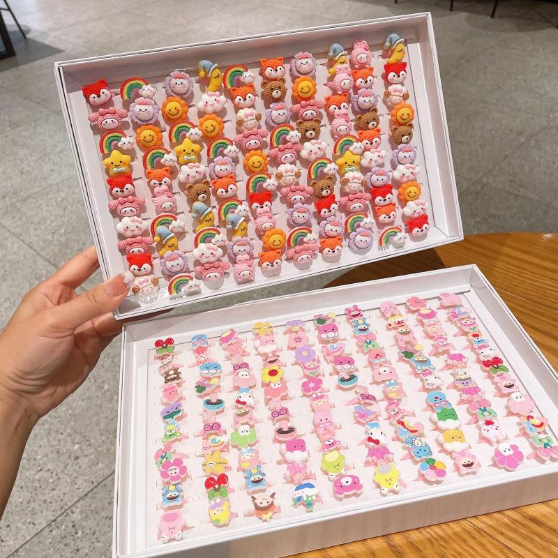Kids' Cartoon Cute Adjustable Fruit Ring - Girls' Jewelry