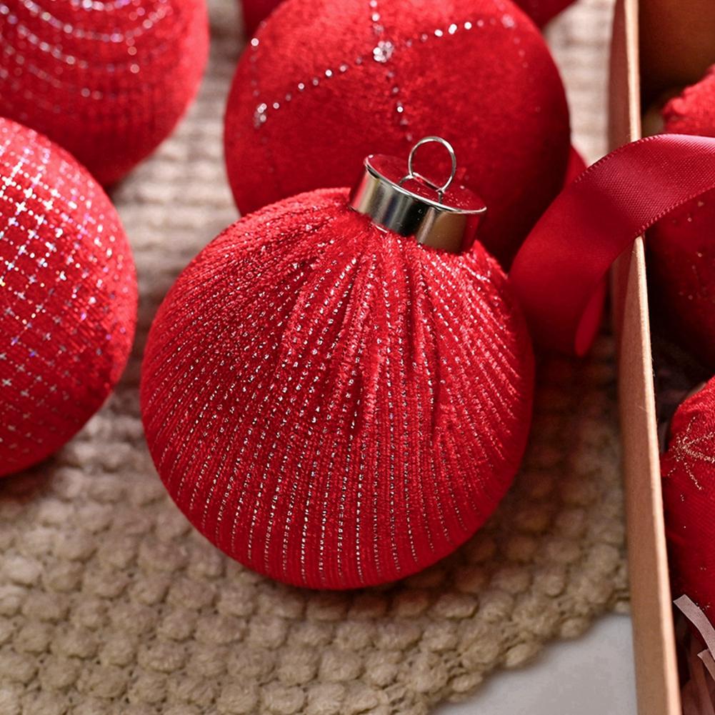 12pcs Velvet Christmas Balls Christamas Tree Pendant