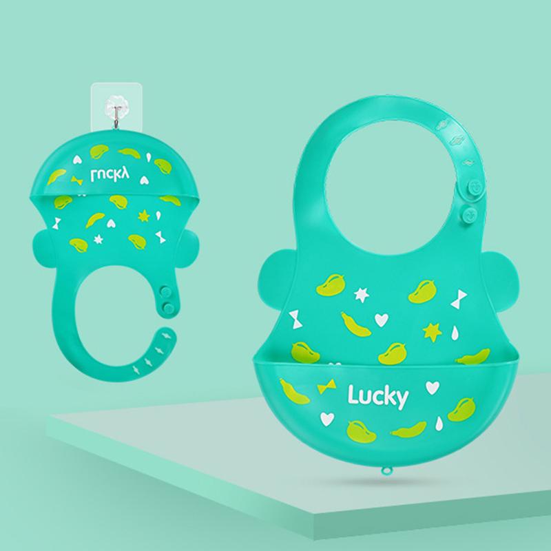 Cute Cartoon Printing Baby Bib Waterproof Edible Silicone Kids Girl Boy Bibs Toddler Adjustable Baby Feeding Stuff Accessories