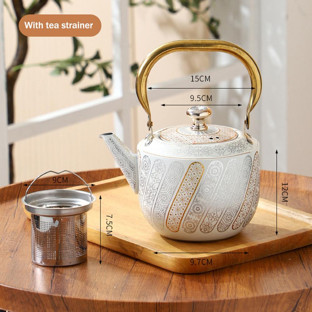 China-Chic Style Stainless Steel Kettle with Tea Strainer, Boiling Water Kettle, Induction Cooker Gas Universal Flower Teapot