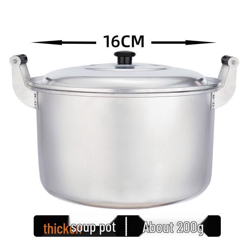 Aluminum Soup & Noodle Cooking Pot - Thickened, Old-Fashioned Design, Large Capacity for Boiling & Stewing