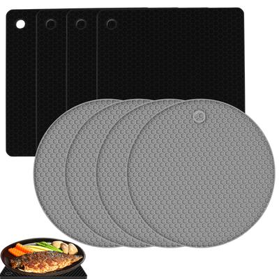 8/4Pcs Kitchen Pots Heat Insulation Pad Silicone Trivet Mat Anti Slip Coaster Cooker Insulation Pad Countertop Protective Cover