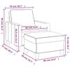 Vidaxl Armchair with Footrest, Dark Gray, 60 Cm, Upholstered In Fabric