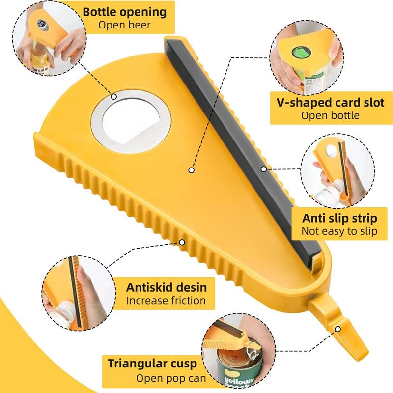 1 PCS Multi Purpose Can Opener With Anti Slip Grip Effortless Bottle Cap Lifter For Home Kitchen Bar Restaurant Wholesale