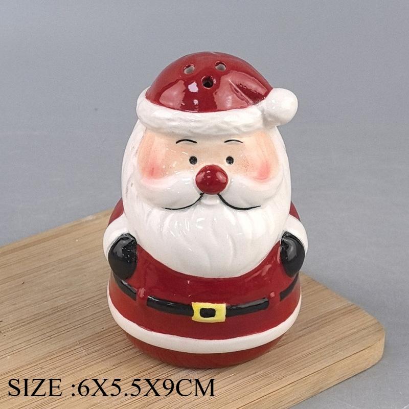 Nordic Creative Ceramic Spice Bottle Santa Claus Pepper Shaker Christmas Desktop Decorations Salt Shaker Kitchen Decoration