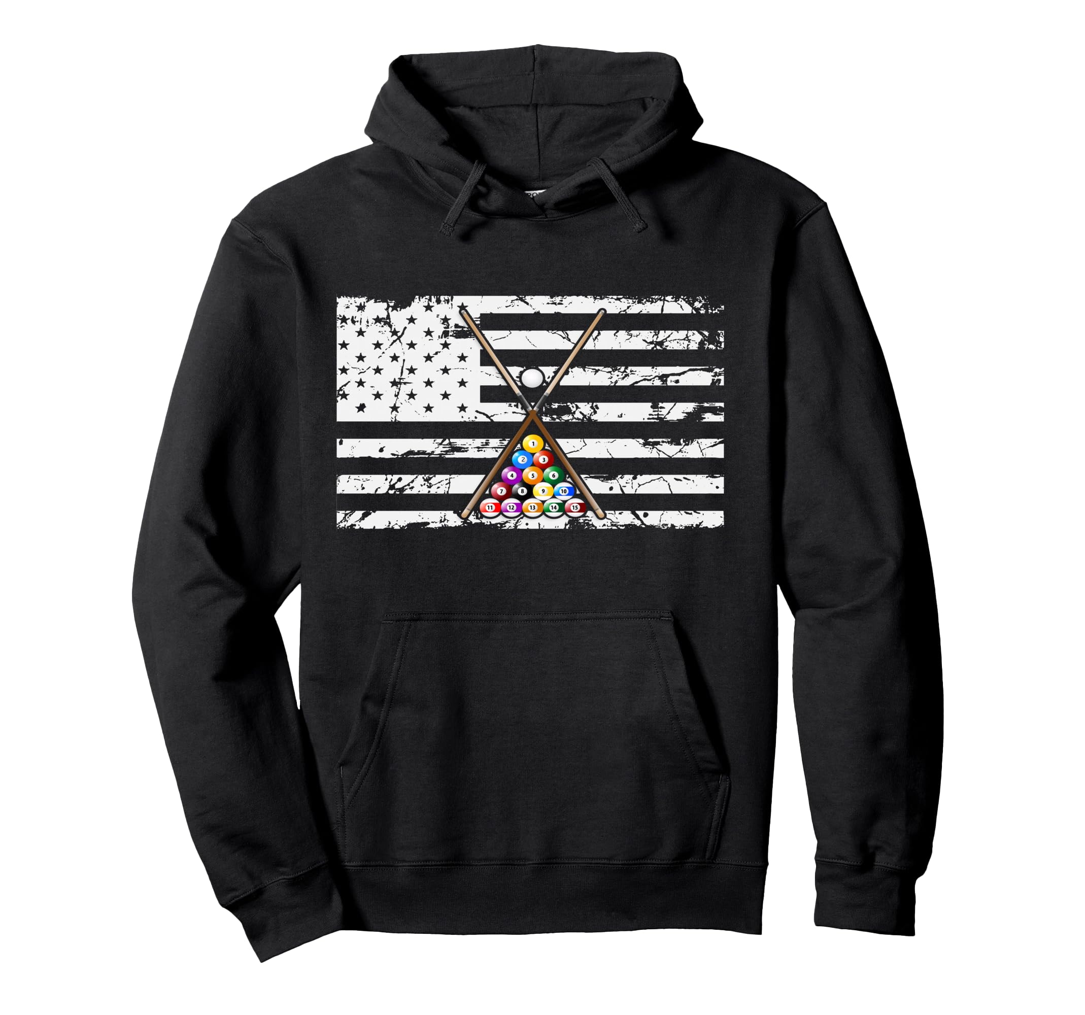 

Billiards Game Ball 9 Ball Patriotic Player Dad Cue Stick Hoodie
