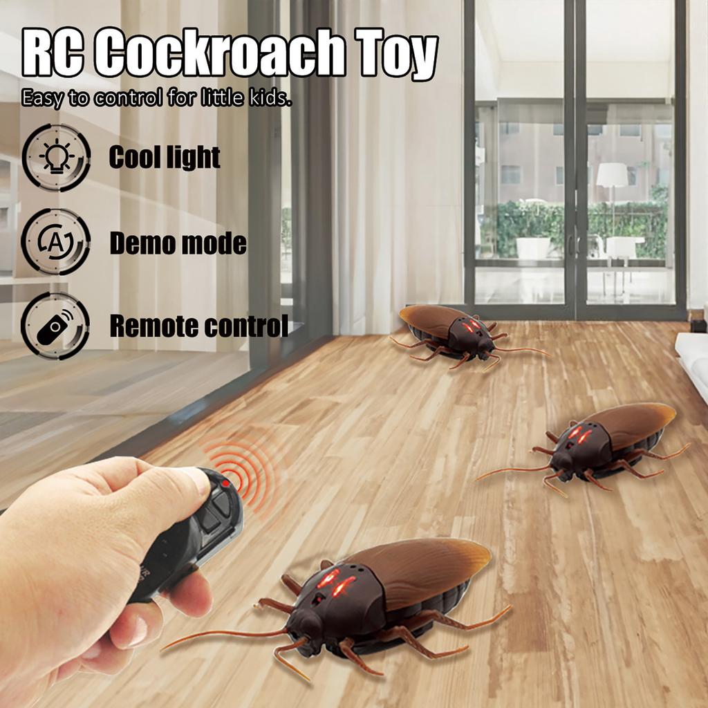 Remote Control Cockroach Toy Electric Simulation Cockroach Animal Model New Peculiar Prank Toy