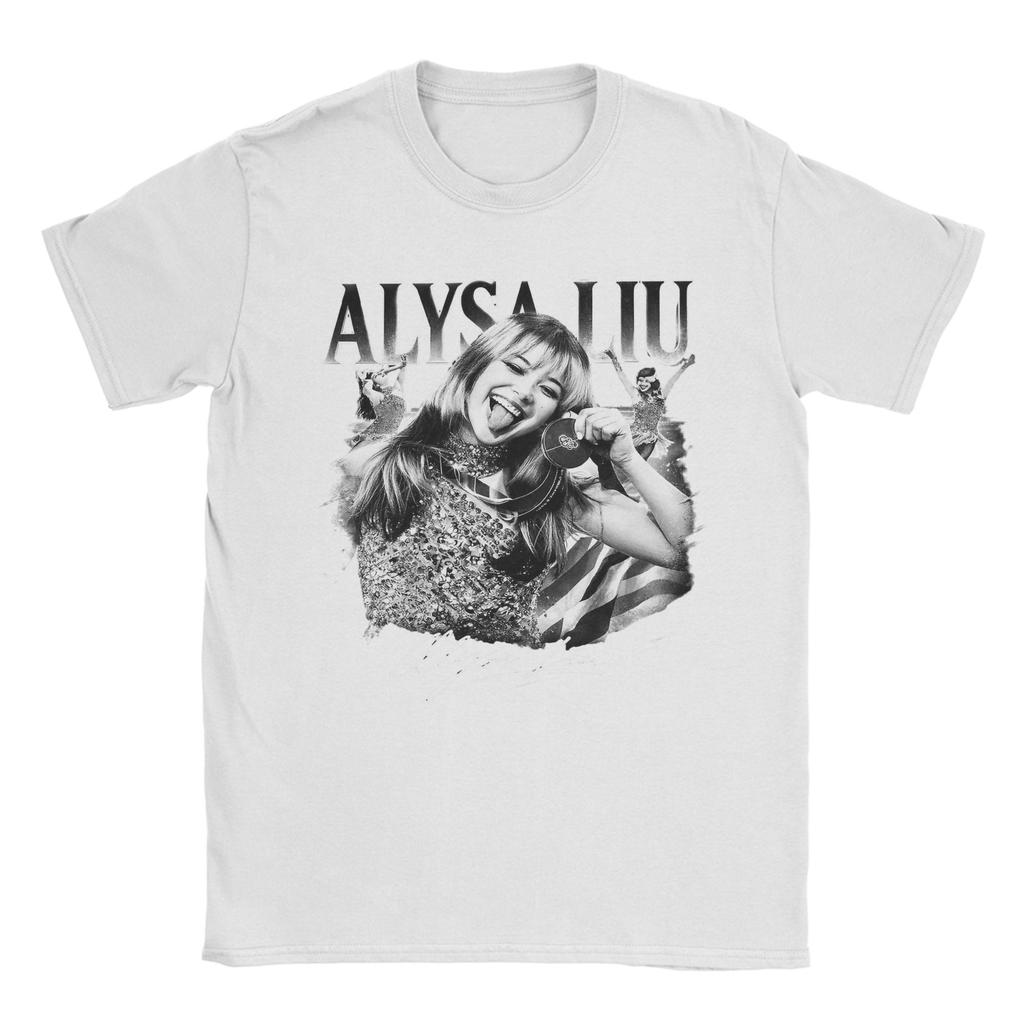 Alysa Liu Vintage USA TShirts Unisex Casual Pure Cotton Tees Round Neck Short Sleeve T Shirt Printing Clothes