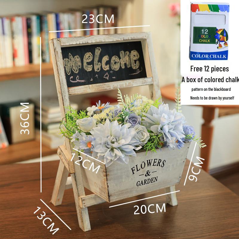 Small Chalkboard Ornament: Solid Wood Decor for Coffee Shops, Homestays, Milk Tea Shops, Bars, and Home.