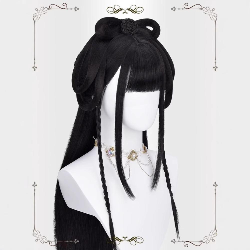 Heat-resistant Chinese Ancient Style Wigs Synthetic Cosplay Hanfu Modelling Wig for Women