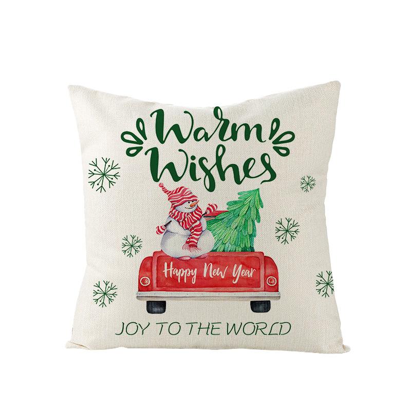 Christmas Pillow Cover for Home Holiday Sofa Bedside Decoration Linen Pillow Cushion Cover