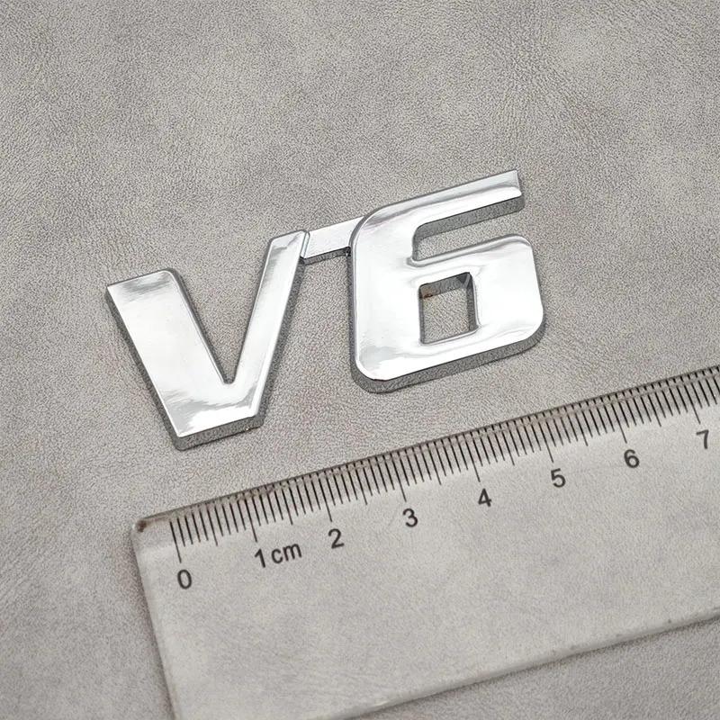 3D Metal Letter V6 Logo Car Rear Trunk Badge Emblem Sticker for Toyota Camry Corolla Rav4 Prado CHR Auto Decal Accessories