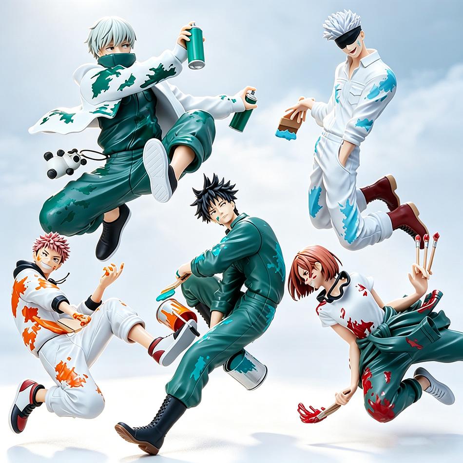 Anime Merch Figure The Jujutsu Kaisen Satoru Gojo Fushiguro Inumaki Itadori Graffiti x Battle Ver. Action Figure PVC Model Toys