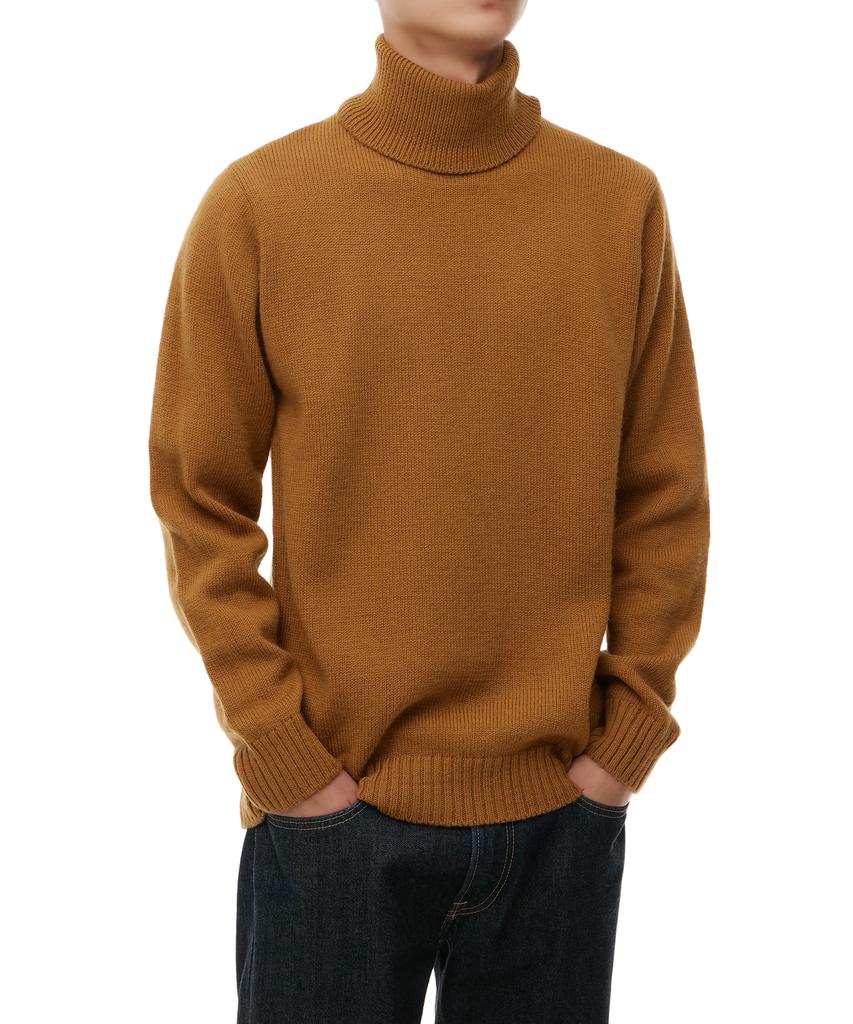 PEREGRINE Makers Stitch Polo Neck Sweater Wheat / Wj 71038