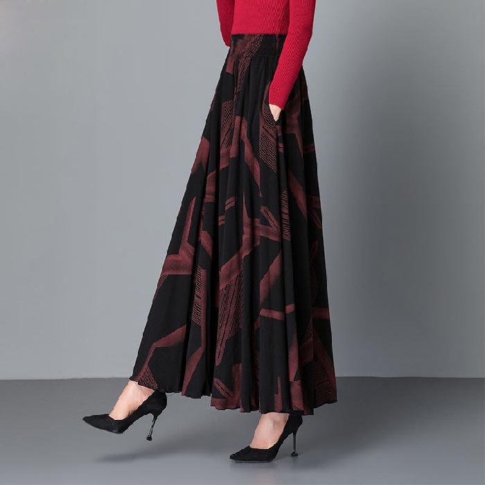 New Summer Skirt A Version High Waist Long Skirt Big Swing Skirt Ladies Fashion