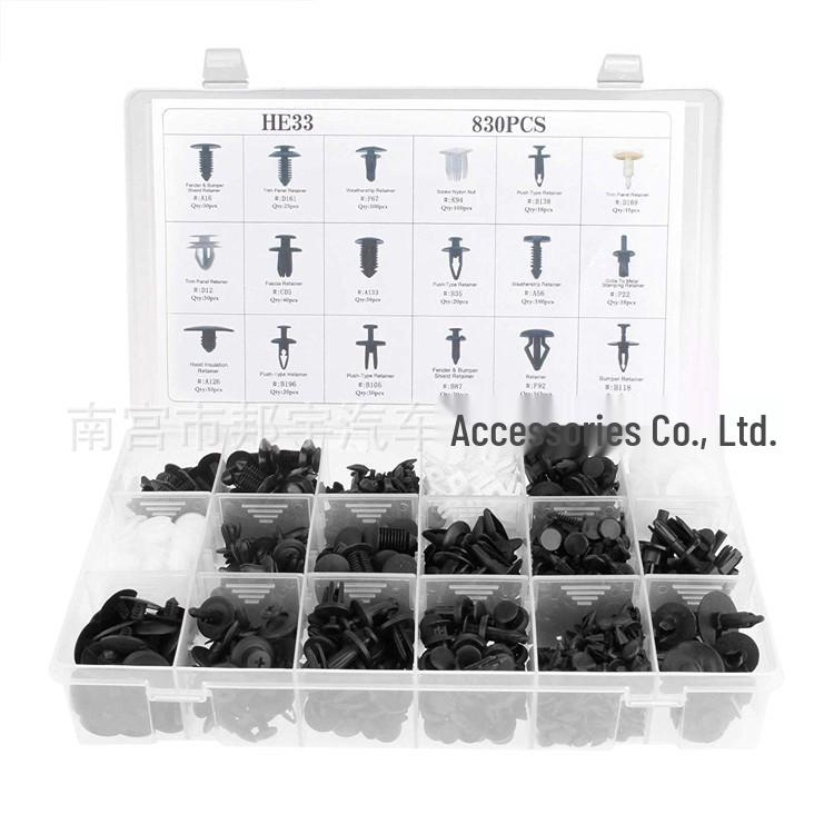 18 Types Car Snap Fasteners: 830-Piece Mixed Fixing Clips Set for Ford, Nissan, and Universal Use