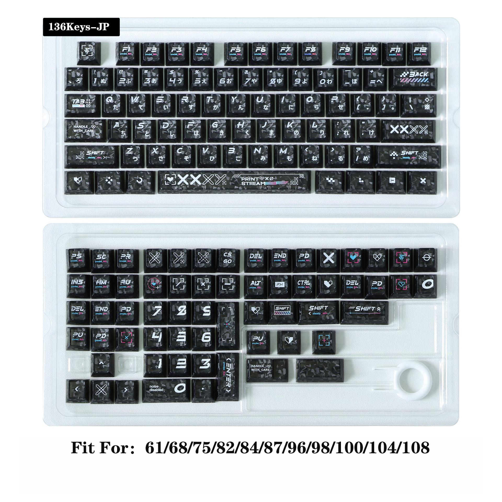 Carbon Fiber Texture Transparent PC Keycaps