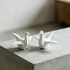 Grue en Papier Céramique Blanche Créative Origami Géométrique Objet Décoratif Artisanat de Grues en Papier Accessoires de Décoration Intérieure