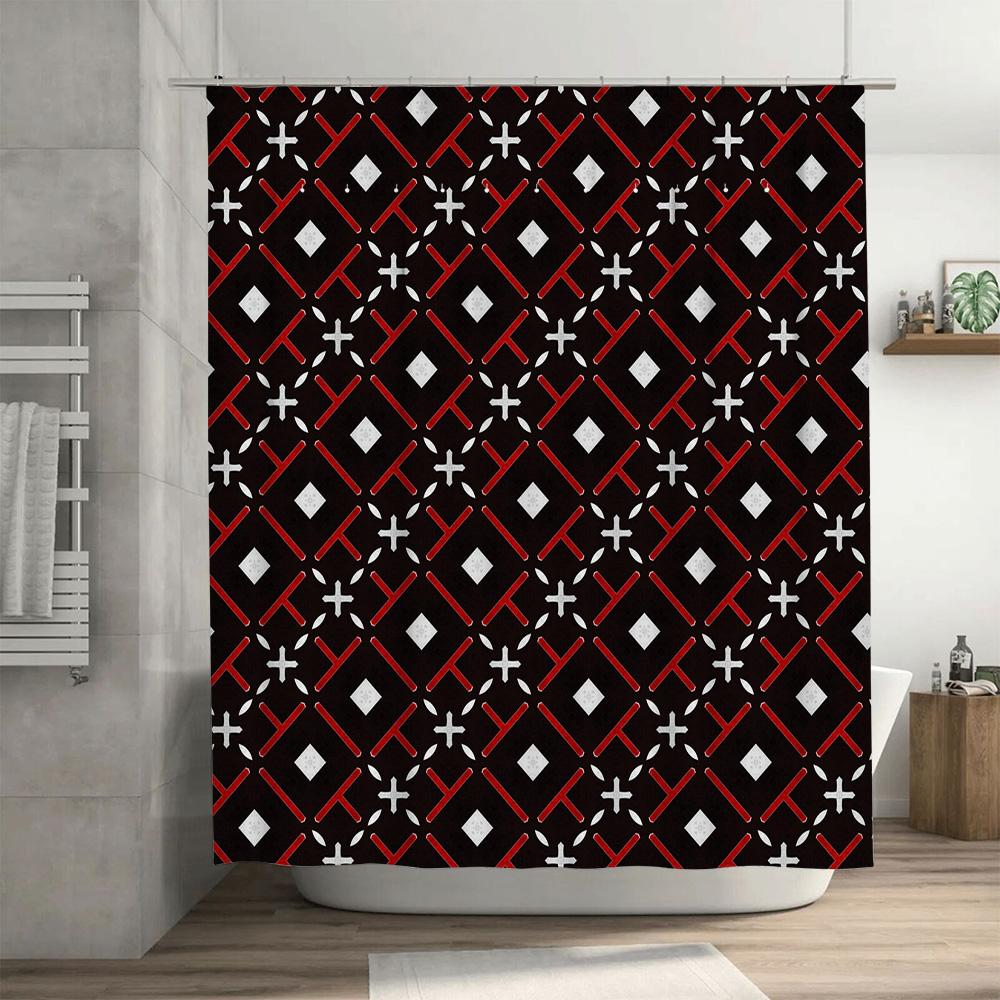 Orange Diamond Pattern Shower Curtain Waterproof Washable Home Decor Bathroom Rug Accessory Free Shipping On