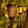 8PCS Solar Flickering Flame Light - Warm, Decorative Analog Flame Light Garden | Flickering Flame Effects | Durable Plastic, LED Light