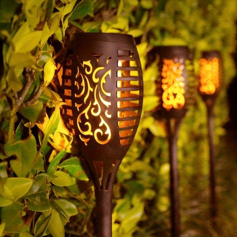 8PCS Solar Flickering Flame Light - Warm, Decorative Analog Flame Light Garden | Flickering Flame Effects | Durable Plastic, LED Light