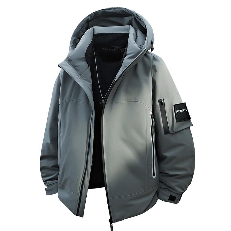 Mens Oversized Hooded Down Jacket Winter Warm Loose Fit Plus Size Parka Black Army Green Gray