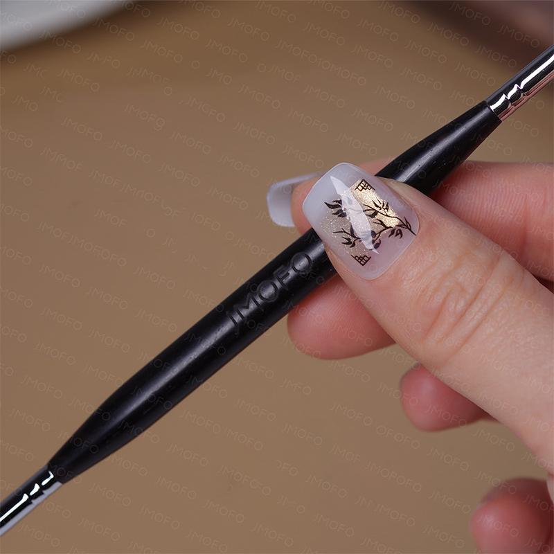 

Double End Stripe Nail Art Liner Brush Sandalwood Handle Line Drawing Pen Dual End Uv Gel Painting Brushes Manicure Nail Tool