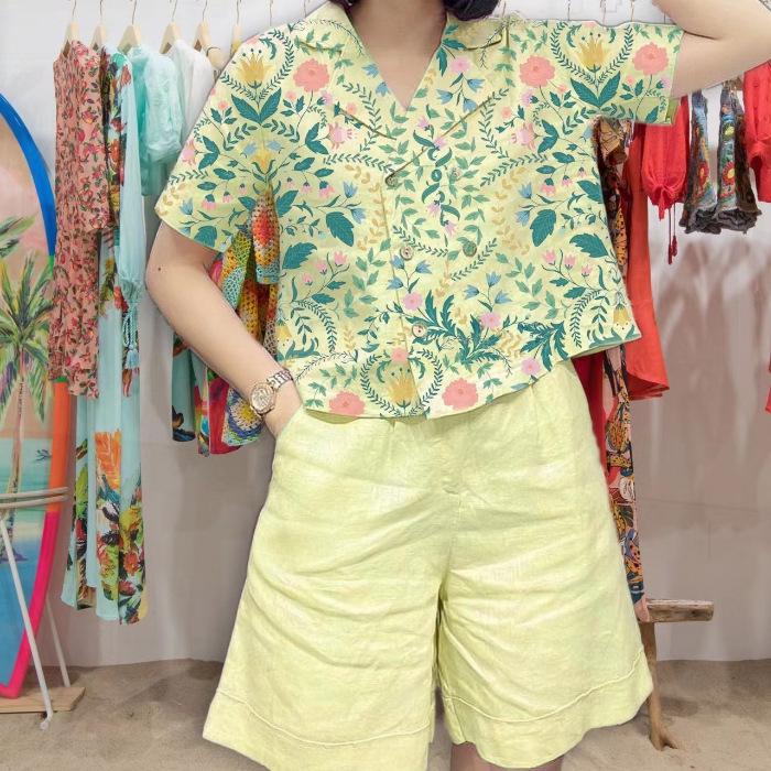 

Весенне-летний омолаживающий повседневный спортивный костюм с принтом Large жёлтый