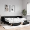Vidaxl Extendable Sofa With Drawers, Black, 90X200 Cm, Fabric