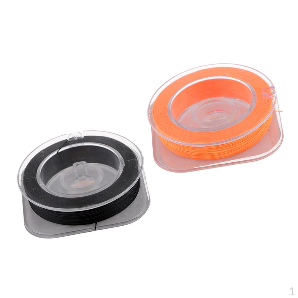 

2pcs Fishing Rod Guide Ring Wrapping Line, Thread, Black/Orange 50m