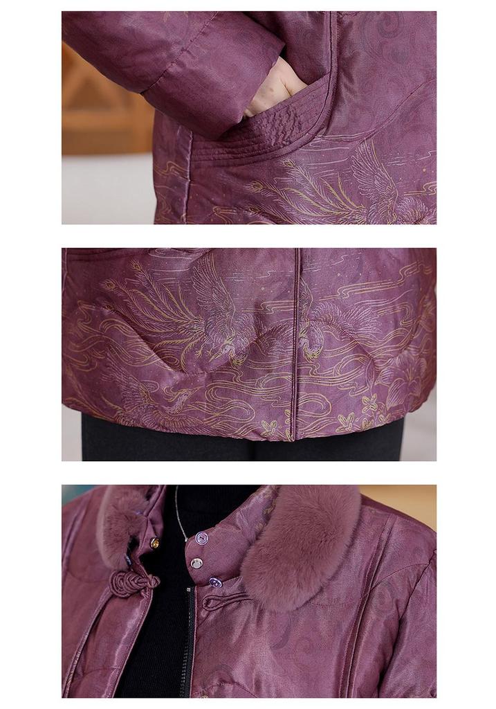 Grandma Winter Down Jacket - 90% White Duck Down, Warm Outerwear for Women in Their 60s-70s