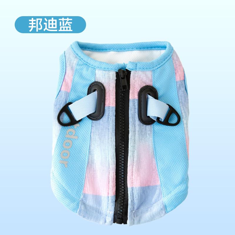 Dog summer mesh splicing traction vest going out heatstroke cooling clothes small and medium pet clothing clothes