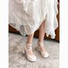 French Retro Mary Jane Shoes Women's New Round Head Thick Heel Single Shoes Small Waterproof Table High Heel Small Leather Shoes