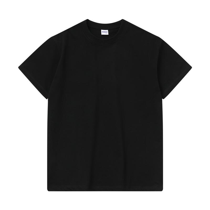 Custom Unisex Heavyweight Cotton Round Neck T-shirt with Short Sleeves and Logo Design