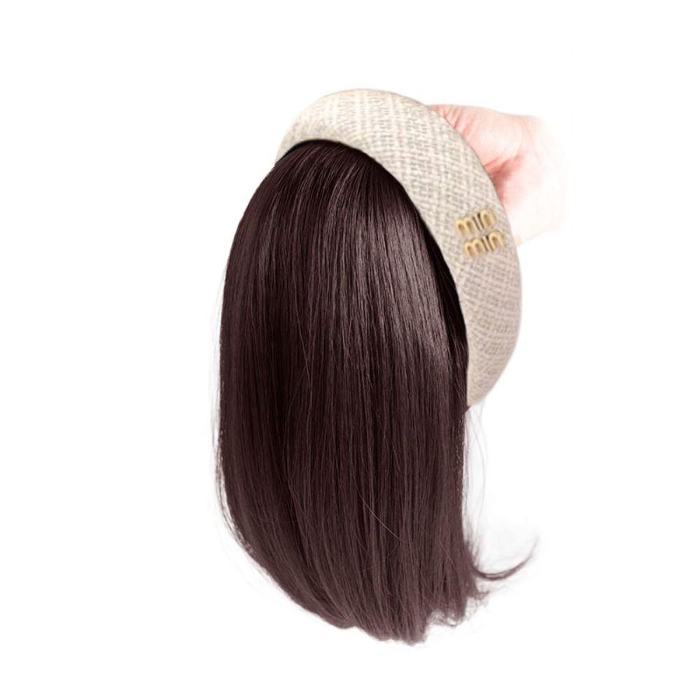 Korean Style Synthetic Headband Wigs Clip In Women Hair Hoop Half Headband Wig