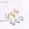 Messing Ohrringverschluss Komponenten, 18K Gold Platin Beschichtet Ohrringhaken Klappbügel Offene Öse Fassung, Ohrringherstellung Zubehör, DIY Zubehör
